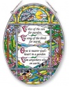 Amia 41246 Garden Reflection with Saying 6-1/2 by 9-Inch Oval Sun Catcher, Large