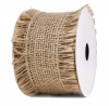 Burlap Ribbon 2.5X10Y Raw Edge Natural Wired