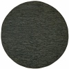 Black Leather Matador 6' Round Rug