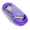 Purple 3 feet USB Charge and Sync Data Cable for iPod touch itouch / Nano / iPhone 4 4s 3 3Gs / iPad, FITS IPHONE 4 BUMPER AND ALL OTHER CASES