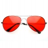 Red Classic 51mm Color Aviator Sunglasses Chrome Frame