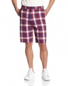 Nautica Men's Poplin Flat Front Medium Plaid Shorts