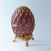 Lavender Purple Faberge style Egg Box & Ring Insert Swarovski Crystals