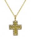 Effy Jewlery 14K Yellow Gold Diamond & Yellow Sapphire Cross Pendant