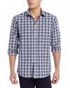 Faconnable Tailored Denim Men's Chambray Check Shirt