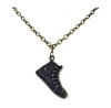 Fun Retro Sneaker/Shoe Charm Necklace on 18 Chain in Antique Gold Toned Overlay