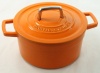 Orange Enameled Cast Iron 3 Qt. Round Dutch Oven Casserole