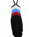 LAUREN Ralph Lauren Womens Black Red White Blue Block Halter Dress XL