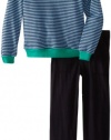 Splendid Littles Boys 2 7 Toddler Mini Blck Stripe Sweatshirt Tee Pant Set, Sky, 5/6