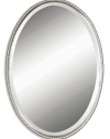 Carolyn Kinder Sherise Oval Mirror in Brushed Nickel Finish