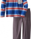 Splendid Littles Boys 2 7 Toddler Variegated Stripe Henley Pant Set, Pier, 5/6