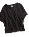 GUESS Kids Girls Big Girl Fuzzy Sweater, BLACK (14)