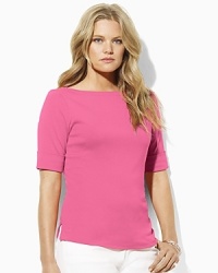 A chic boat neckline infuses the classic cotton jersey Benny tee with breezy, relaxed style.