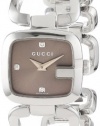 Gucci Women's YA125503 G-Gucci Small Diamond Brown Dial Steel Watch