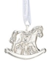 Reed & Barton Sterling Silver Baby's First Christmas, Rocking Horse with dated Ribbon, Diameter 2.5