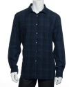 Alfani Red Men's Blue Plaid Button Down Shirt