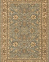 Area Rug 2x12 Runner Traditional Robins Egg Blue-Ivory Color - Karastan Sierra Mar Collection