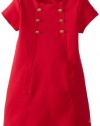 Nautica Girls 2-6X Short Sleeve Ponte Shift Dress, Red, 3T