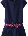 Nautica Girls 2-6X French Terry Dress, Naval Blue, 2T