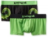 Papi Men's 2 Pack Loop Brazilian Trunk, Parrot Green, Medium