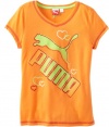 PUMA Girls 7-16 Tee, Orange Popsicle, Large