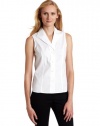 Jones New York Women's White Sleeveless Easy Care Shirt Size 8P