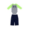 Under Armour Baby-Boys Newborn BrandedRaglan Bodysuit Set, Green/Blue, 6-9 Months