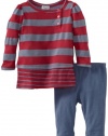 Splendid Littles Baby-girls  Marseille Chambray Stripe Tunic Set, Flamingo, 18-24 Months