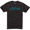 Alpinestars Blaze Classic Men's Short-Sleeve Casual Wear T-Shirt/Tee - Black/Aqua / Medium