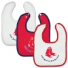 Boston Red Sox 3 Pack Snap Bib Set