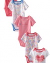 Calvin Klein Baby-Girls Newborn 5 Pack Bodysuit, Hot Pink/Pink Shades, 6/9 Months