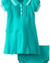 Nautica Baby-Girls Infant Solid Pique Dress, Teal, 18 Months