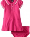 Nautica Baby-Girls Infant Solid Pique Dress, Bright Pink, 24 Months