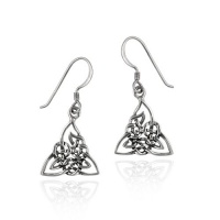 Sterling Silver Celtic Knot Triquetra Dangle Earrings