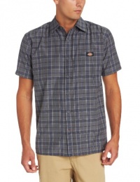 Dickies Men's Short Sleeve Square Bottom Plaid Shirt