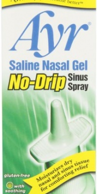 Ayr Saline Nasal Gel No-drip Sinus Spray With Soothing Aloe Vera, 0.75 Ounce Spray Bottle