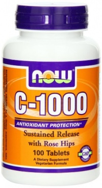 Now Foods C-1000  Sustained Release With Rose Hips, Tablets, 100-Count