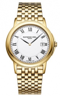 Raymond Weil Tradition White Dial Yellow Gold PVD Stainless Steel Mens Watch 5466-P-00300