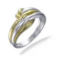 Contemporary 18K Yellow Gold Plated Knot Ring In Sterling Silver (Available in Sizes 5 - 9)