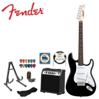 Fender Electric Starcaster Guitar Kit with Amp, Strap, Stand, Strings, Tuner, Cable and Pick Sampler