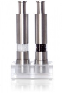 Pump & Grind Salt and Pepper Grinders, Stainless, Set of Two