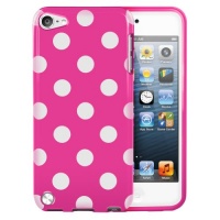 MiniSuit Polka Dot Soft Rubberized Case Cover for iPod Touch 5 (Magenta Pink)