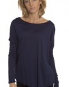 (V118781672) Vince Boat Neck Bat Wing Top in Navy Size: S