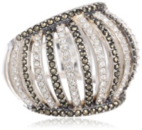 Judith Jack Tassels Sterling Silver Marcasite Crystal Domed Ring, Size 8