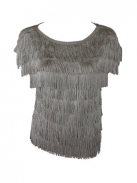 INC International Concepts Womens Petites Fringe Knit Top