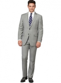 Jones New York Solid Gray Worsted Wool Suit 44 Long 44 L Euro 54 Pants 37W