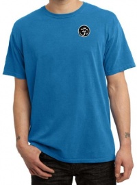 Mens Yoga T-shirt Aum Patch Sanskrit Pocket Print Pigment Dyed Shirt