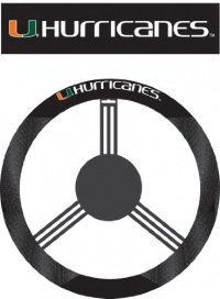 NCAA Miami Hurricanes Poly-Suede Steering Wheel Cover