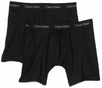 Calvin Klein Men's Microfiber Stretch 2 Pack Boxer Brief, Black, Small