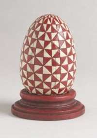 Burgundy & White Egg with Base